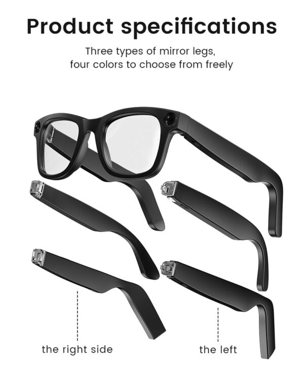 AI Smart Glasses with Camera for Photos & Video, Real Time Translation, Voice Call, Bluetooth Music - Image 3