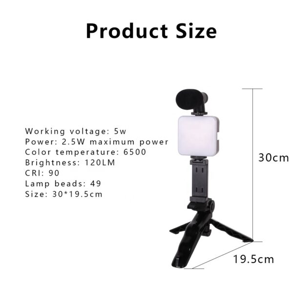 Kaliou AY-49 4-in-1 Mini Flexible Proffessional Video Making Selfie Stick Vlogging Kit - Image 2