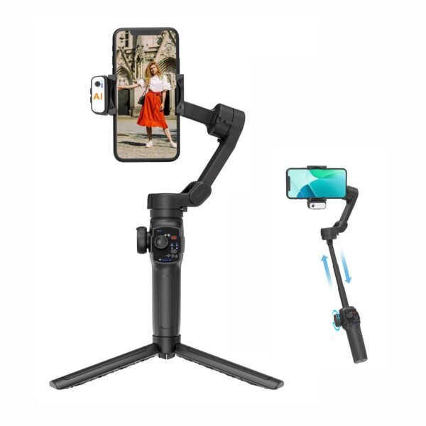 L9 3 Axis Foldable Phone Gimbal Stabilizer with Built in Extension Rod & AI Tracking Module
