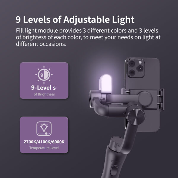 S5Pro 3 Axis Gimbal Handheld Phone Stabilizer with AI Tracker & Tripod Stand - Image 6