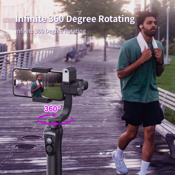 S5Pro 3 Axis Gimbal Handheld Phone Stabilizer with AI Tracker & Tripod Stand - Image 2