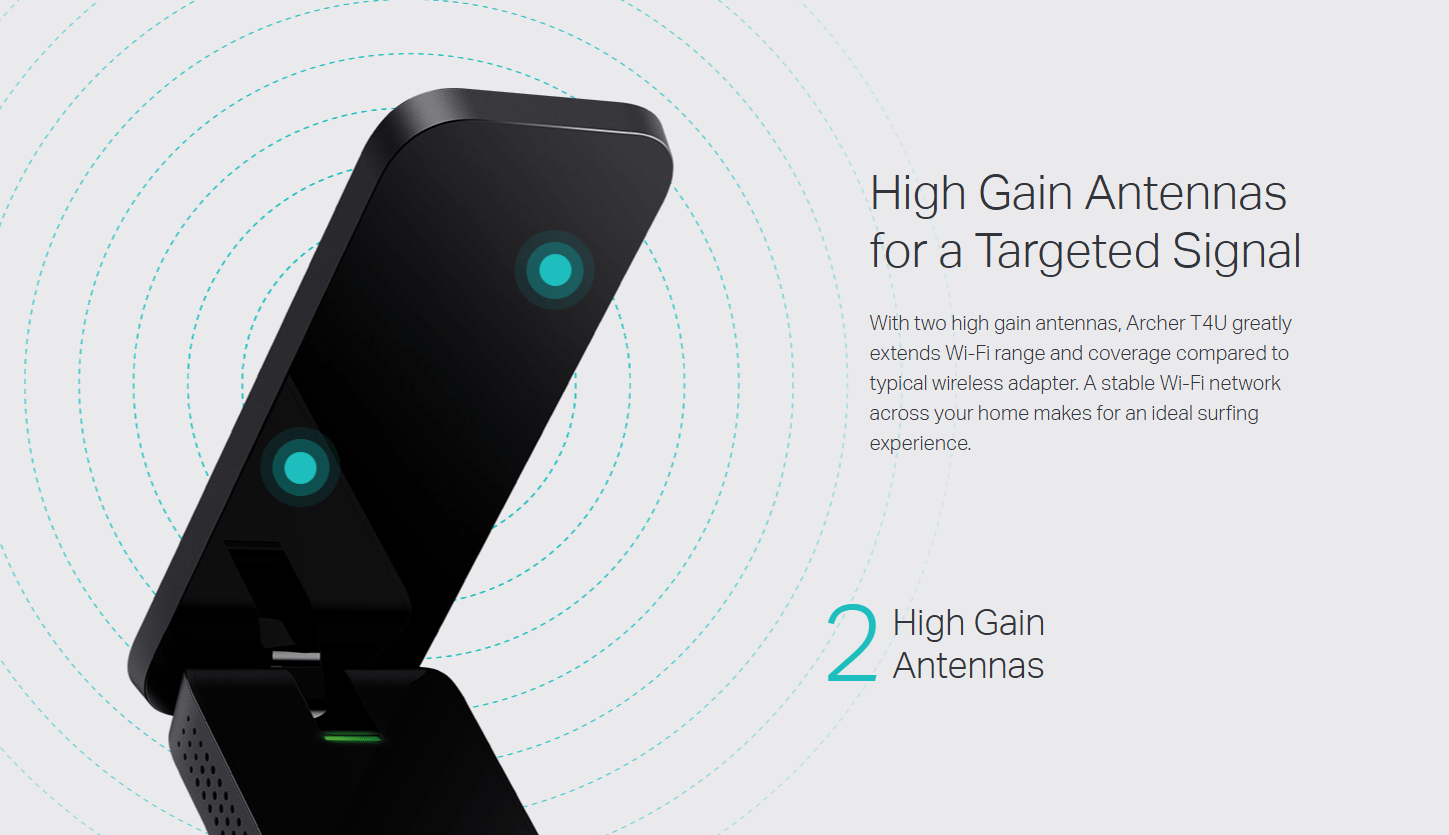 AC1300 High Gain Wireless Dual Band USB Adapter