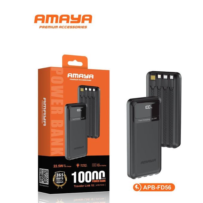 Amaya Traveler Link 10 APB-FD56 22.5W 10,000mAh Power Bank with Cables 1 Amaya Traveler Link 10 APB-FD56 22.5W 10,000mAh Power Bank with Cables