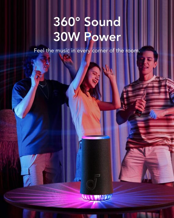 Anker Soundcore Glow 30W Portable Wireless Waterproof Speaker with Light Show 7 Anker Soundcore Glow 30W Portable Wireless Waterproof Speaker with Light Show - Image 7