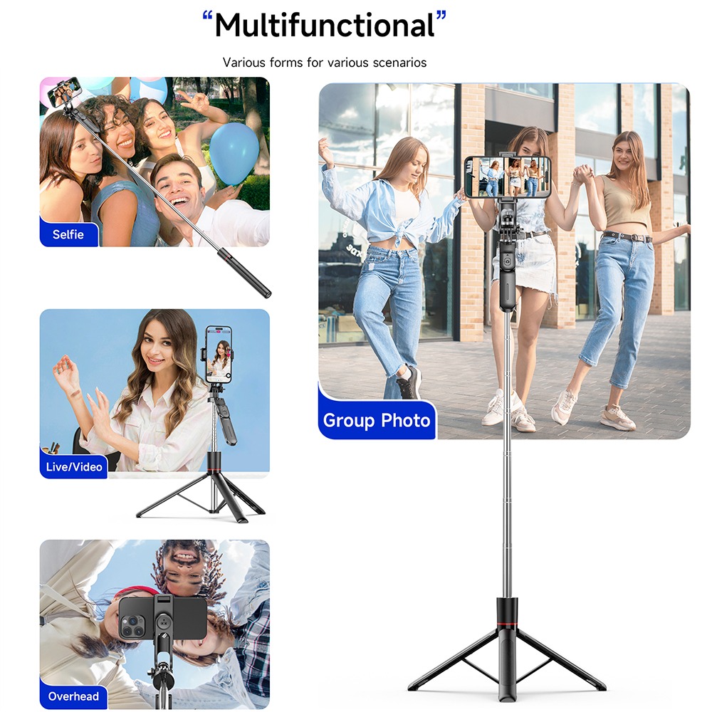 F16 Selfie Stick 1.7m Stainless Steel Rod Tripod Stand 4 F16 Selfie Stick 1.7m Stainless Steel Rod Tripod Stand - Image 4