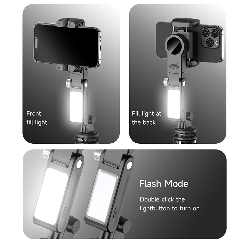 C16R 3 in 1 AI Face Tracking 360 Rotating Single Axis Gimbal Stabilizer Quadrupod Selfie Stick 6 C16R 3 in 1 AI Face Tracking 360 Rotating Single Axis Gimbal Stabilizer Quadrupod Selfie Stick - Image 6