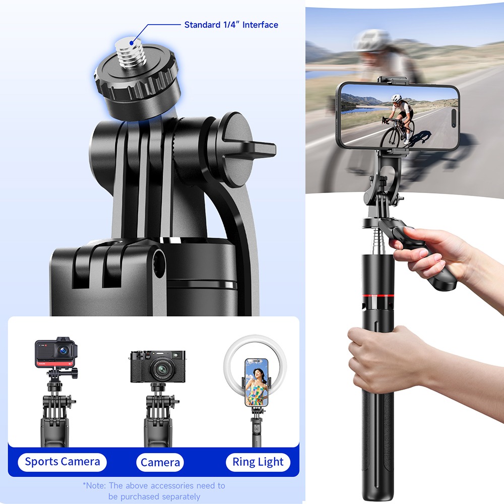 F16 Selfie Stick 1.7m Stainless Steel Rod Tripod Stand 5 F16 Selfie Stick 1.7m Stainless Steel Rod Tripod Stand - Image 5