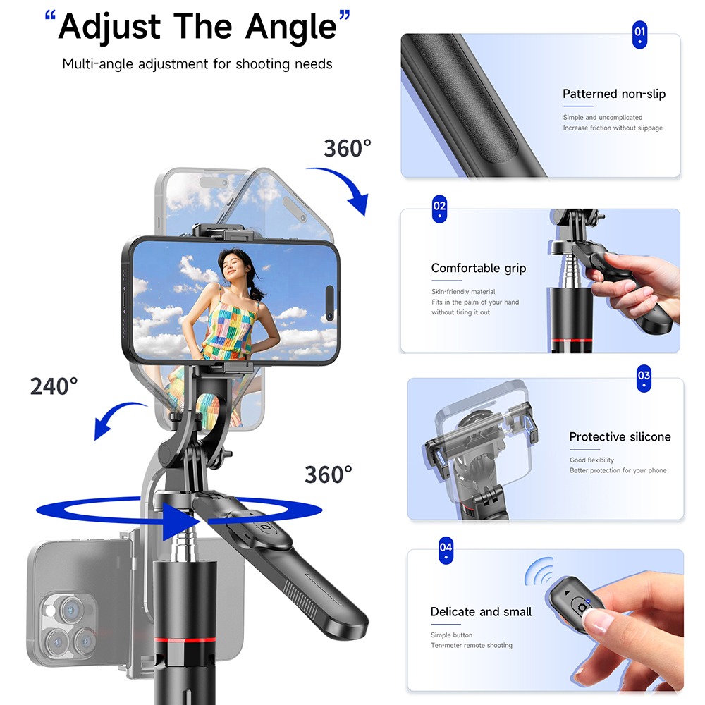 F16 Selfie Stick 1.7m Stainless Steel Rod Tripod Stand 3 F16 Selfie Stick 1.7m Stainless Steel Rod Tripod Stand - Image 3