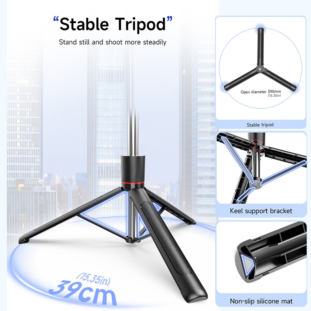 F16 Selfie Stick 1.7m Stainless Steel Rod Tripod Stand 2 F16 Selfie Stick 1.7m Stainless Steel Rod Tripod Stand - Image 2