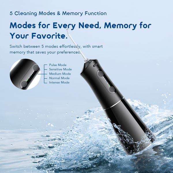 Oraimo FlossJet Pro OPC-CWF201N Comfortable Smart Flosser Tooth Brush with 5 Cleaning Modes 4 Oraimo FlossJet Pro OPC-CWF201N Comfortable Smart Flosser Tooth Brush with 5 Cleaning Modes - Image 4