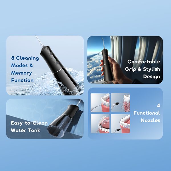 Oraimo FlossJet Pro OPC-CWF201N Comfortable Smart Flosser Tooth Brush with 5 Cleaning Modes 3 Oraimo FlossJet Pro OPC-CWF201N Comfortable Smart Flosser Tooth Brush with 5 Cleaning Modes - Image 3