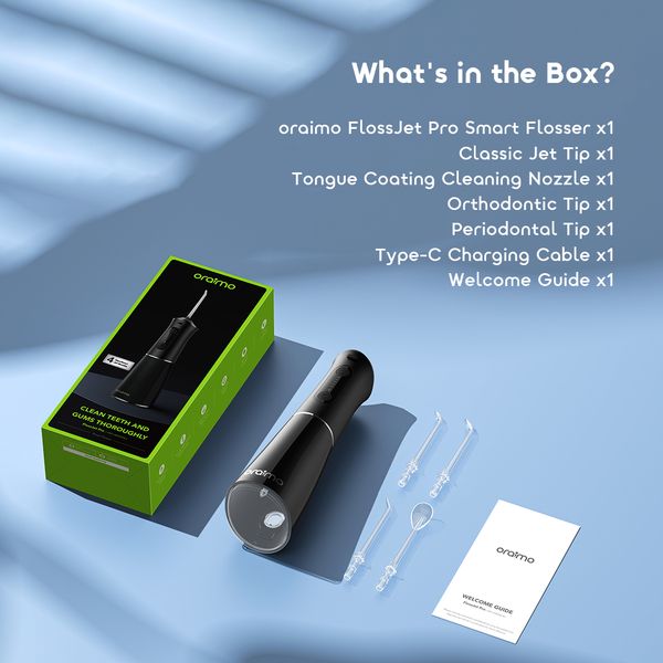 Oraimo FlossJet Pro OPC-CWF201N Comfortable Smart Flosser Tooth Brush with 5 Cleaning Modes 8 Oraimo FlossJet Pro OPC-CWF201N Comfortable Smart Flosser Tooth Brush with 5 Cleaning Modes - Image 8