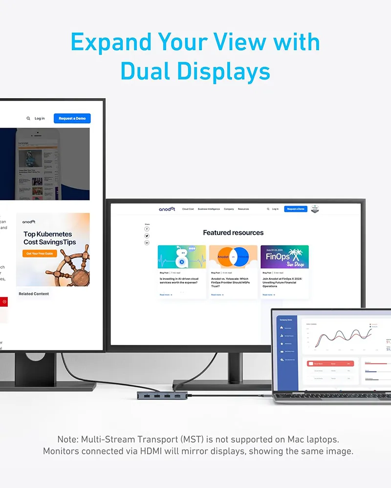 Anker USB-C Hub 7-in-1 Dual Display - A8374AA1 3 Anker USB-C Hub 7-in-1 Dual Display - A8374AA1 - Image 3