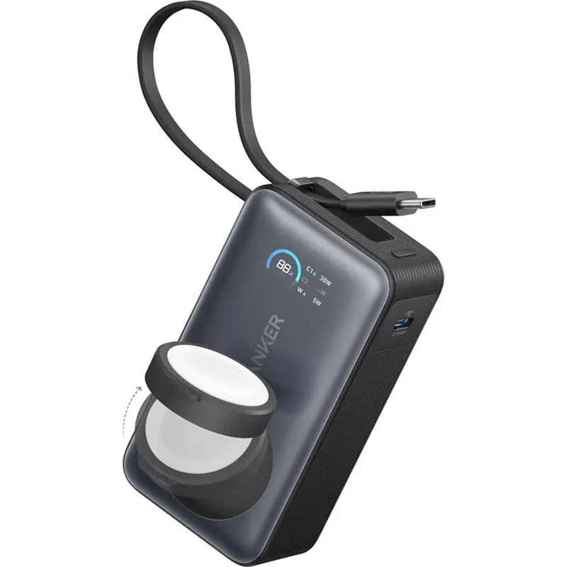 Anker MagGo Power Bank 10,000mAh 10k, 30W with Built in USB-C cable, Made for Apple Watch 2 Anker MagGo Power Bank 10,000mAh 10k, 30W with Built in USB-C cable, Made for Apple Watch - Image 2