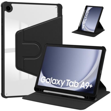 Acrylic 360 Rotation Case for Samsung Tab A9 Plus/ Tab A11 Plus 11 inch Transparent clear Pencil Holder Cover