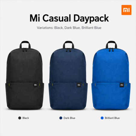 Mi Casual Daypack Variations: Black, Dark Blue, Brilliant Blue