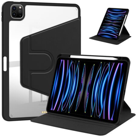 Acrylic 360 Rotation Case for IPad Air 11 inch M4/ iPad Air 11 2026 Transparent clear Pencil Holder Cover